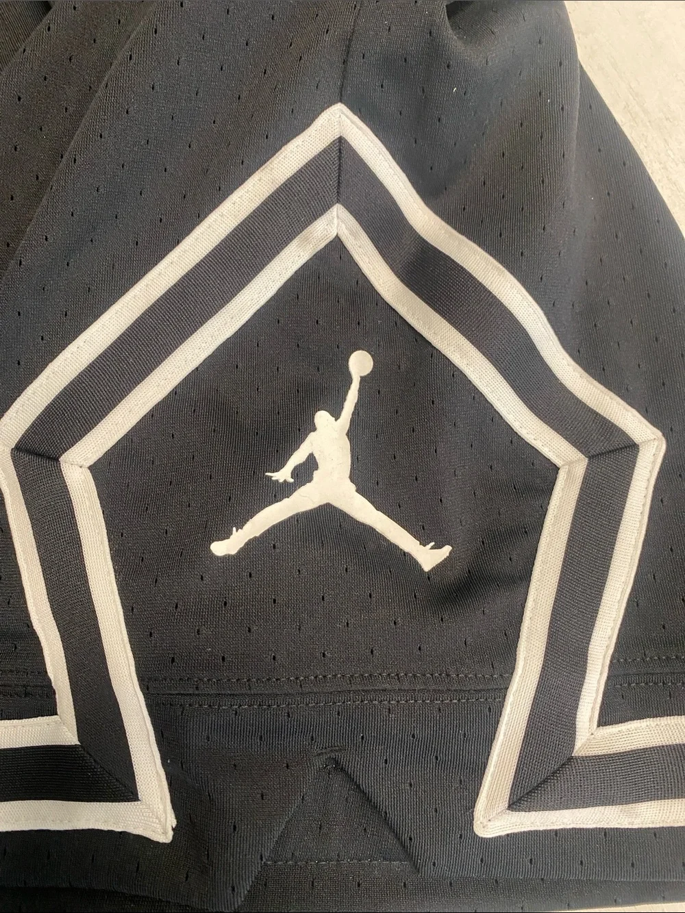 Jordan Black Athletic Basketball Shorts with White Stripe